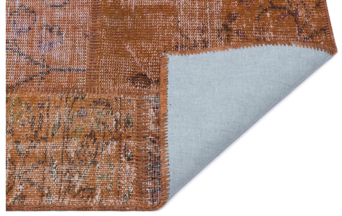 Brown Over Dyed Patchwork Unique Rug 2&#39;7&#39;&#39; x 4&#39;11&#39;&#39; ft 80 x 150 cm