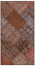 Brown Over Dyed Patchwork Unique Rug 2'7'' x 4'11'' ft 80 x 150 cm