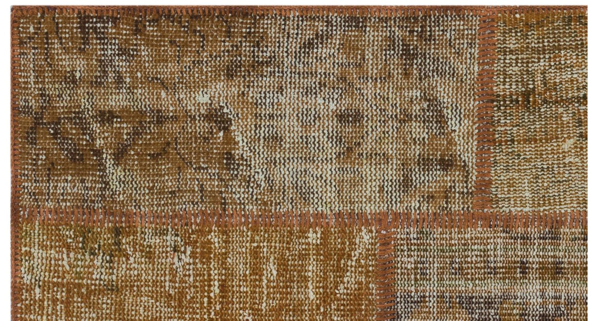 Brown Over Dyed Patchwork Unique Rug 2&#39;7&#39;&#39; x 4&#39;11&#39;&#39; ft 80 x 150 cm
