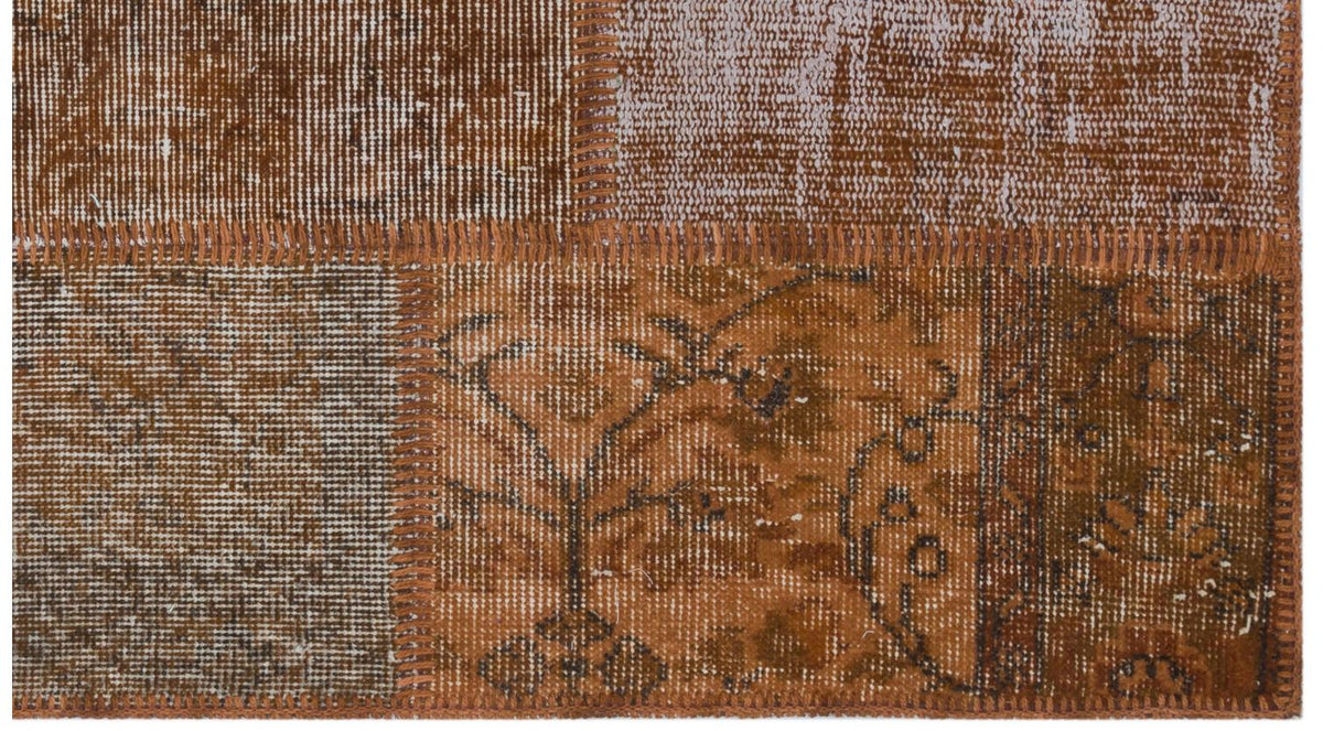 Brown Over Dyed Patchwork Unique Rug 2&#39;7&#39;&#39; x 4&#39;11&#39;&#39; ft 80 x 150 cm