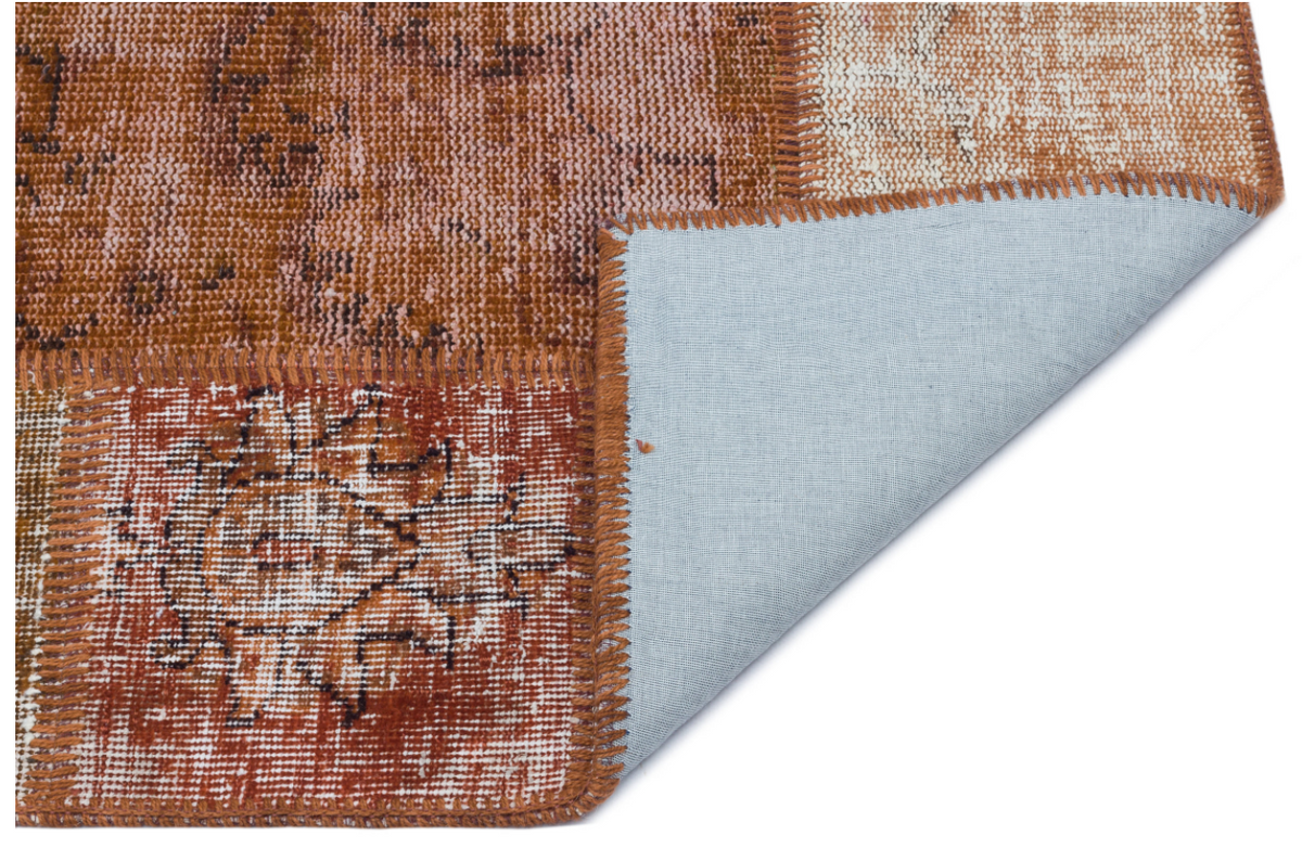 Brown Over Dyed Patchwork Unique Rug 2&#39;7&#39;&#39; x 4&#39;11&#39;&#39; ft 80 x 150 cm