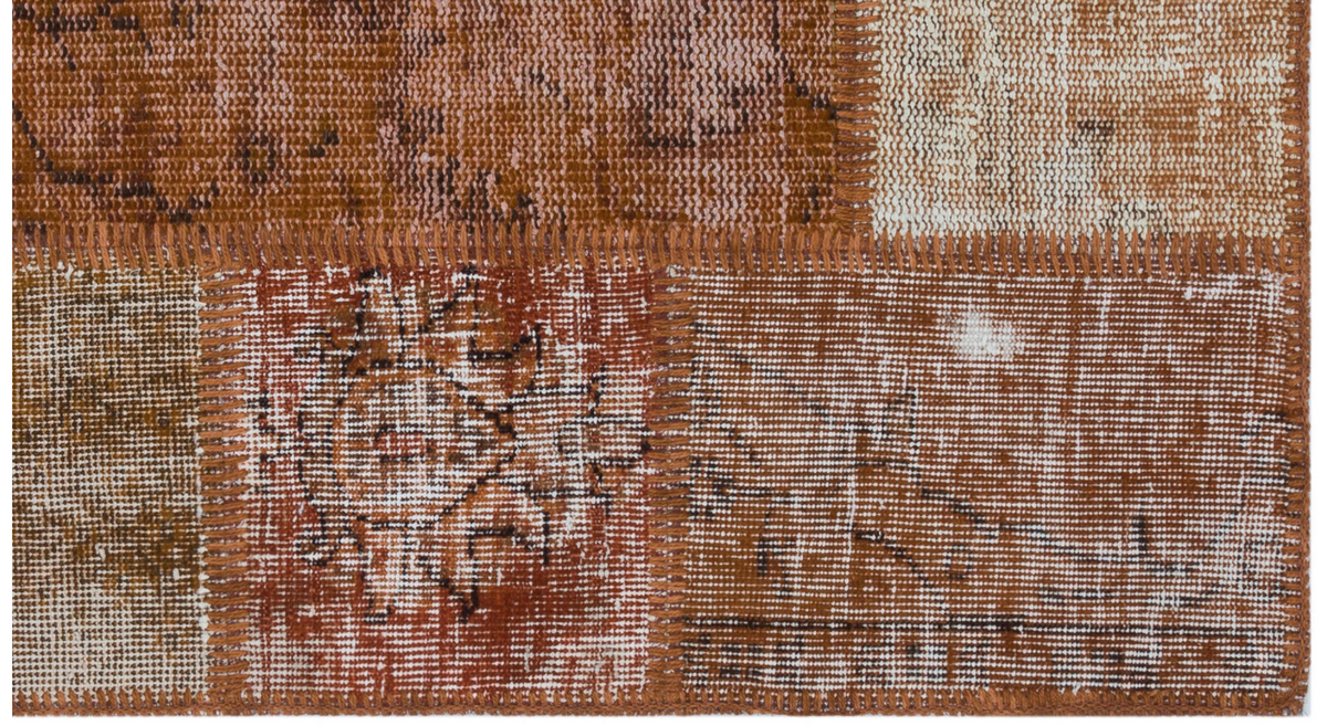 Brown Over Dyed Patchwork Unique Rug 2&#39;7&#39;&#39; x 4&#39;11&#39;&#39; ft 80 x 150 cm