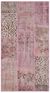 Pink Over Dyed Patchwork Unique Rug 2'7'' x 4'11'' ft 80 x 150 cm