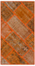 Orange Over Dyed Patchwork Unique Rug 2'7'' x 4'11'' ft 80 x 150 cm
