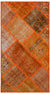 Orange Over Dyed Patchwork Unique Rug 2'7'' x 4'11'' ft 80 x 150 cm