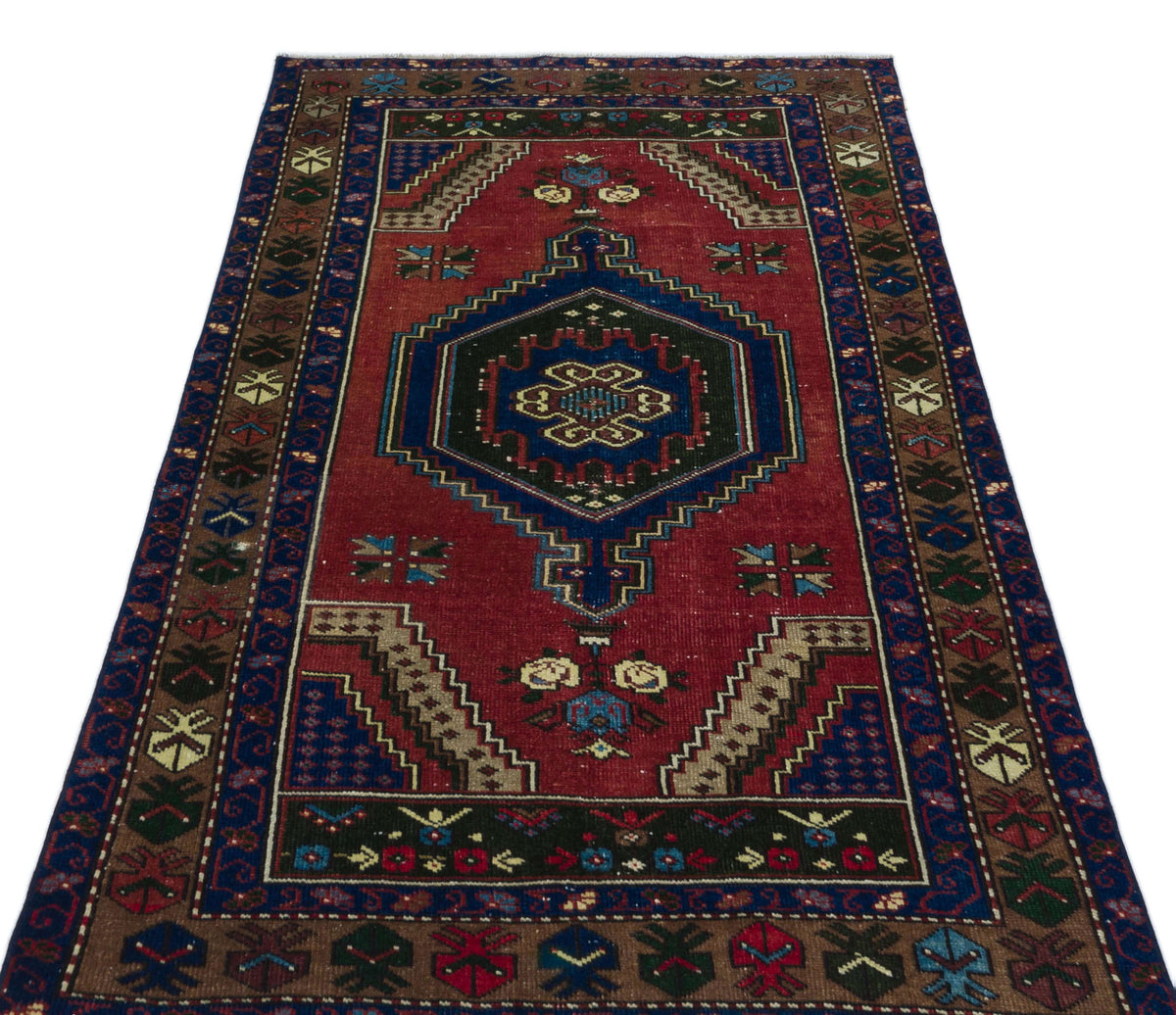 Natural Anatolium Turkish Vintage Rug 3&#39;3&#39;&#39; x 5&#39;10&#39;&#39; ft 98 x 177 cm