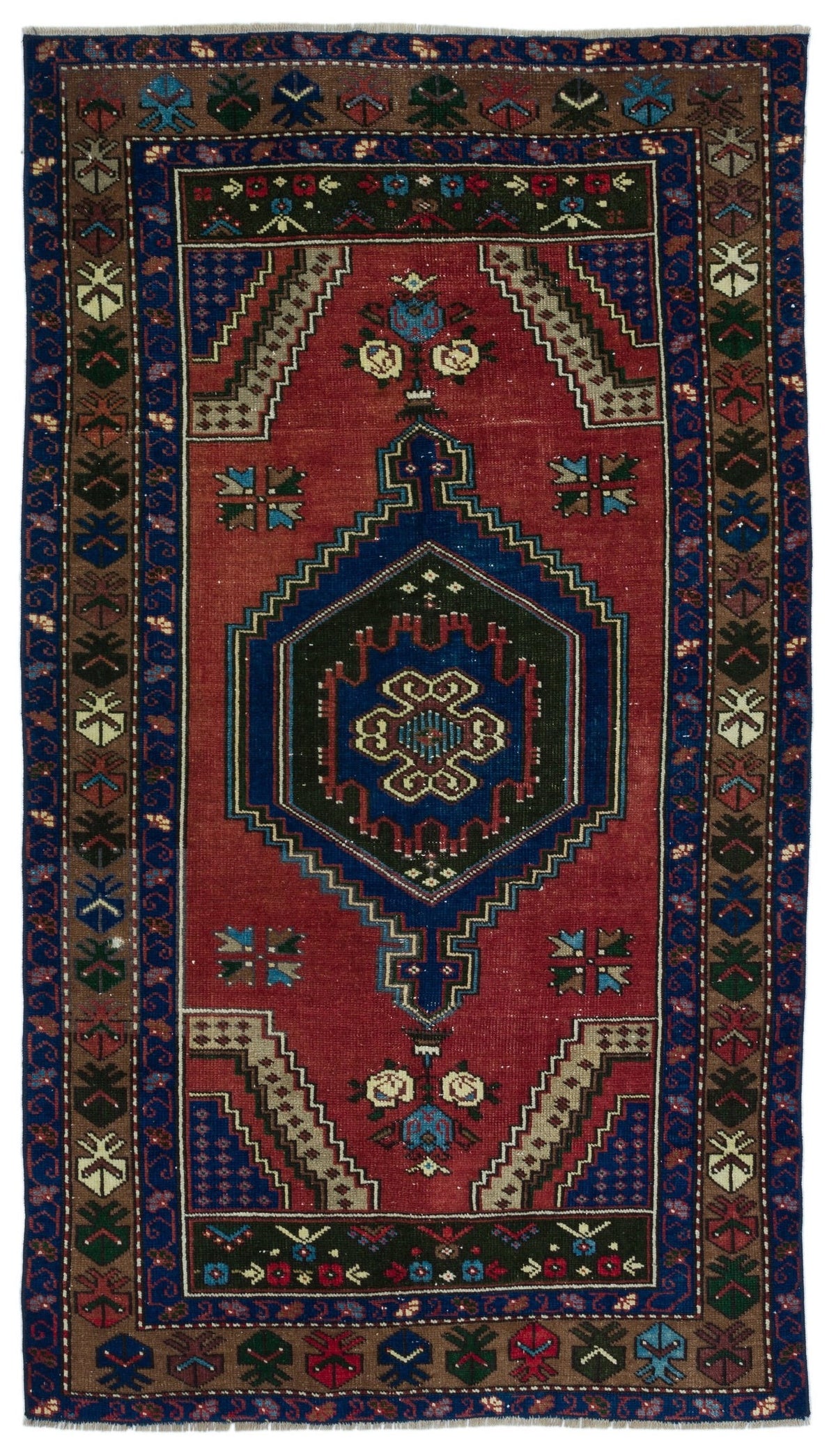 Natural Anatolium Turkish Vintage Rug 3&#39;3&#39;&#39; x 5&#39;10&#39;&#39; ft 98 x 177 cm