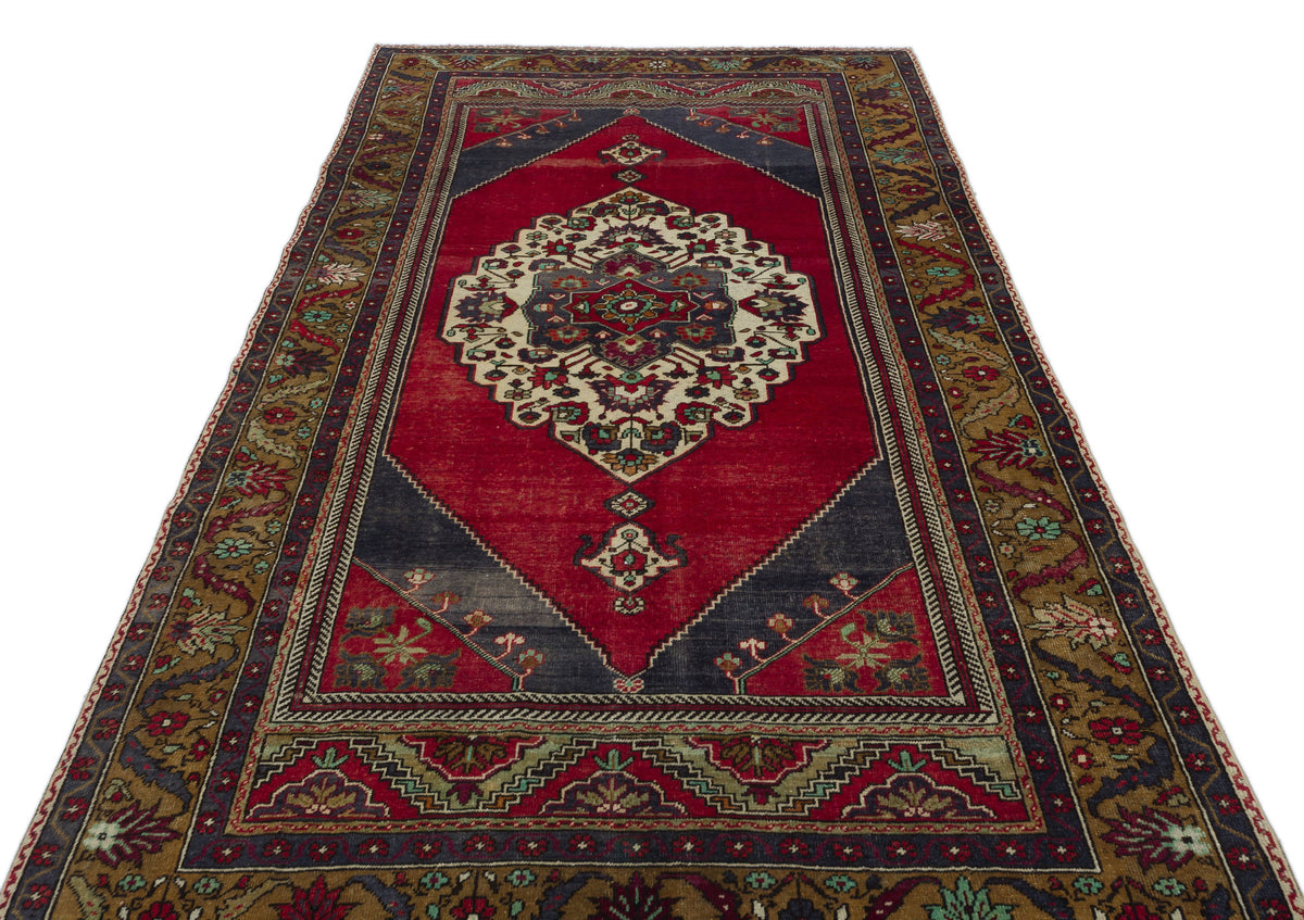 Natural Anatolium Turkish Vintage Rug 5&#39;1&#39;&#39; x 9&#39;8&#39;&#39; ft 155 x 295 cm
