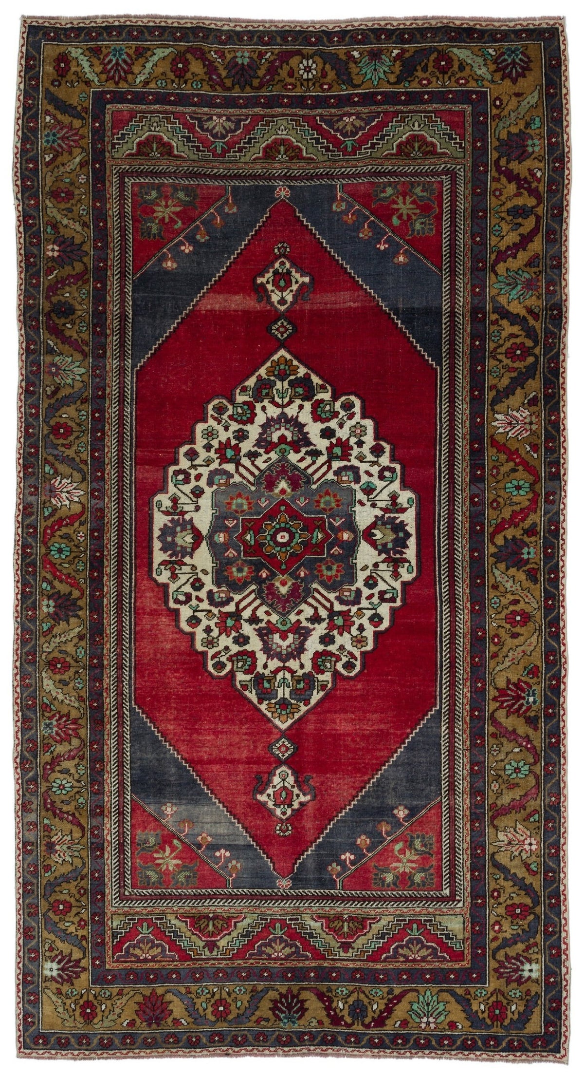 Natural Anatolium Turkish Vintage Rug 5&#39;1&#39;&#39; x 9&#39;8&#39;&#39; ft 155 x 295 cm