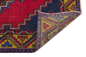 Natural Anatolium Turkish Vintage Rug 3'8'' x 7'3'' ft 113 x 222 cm