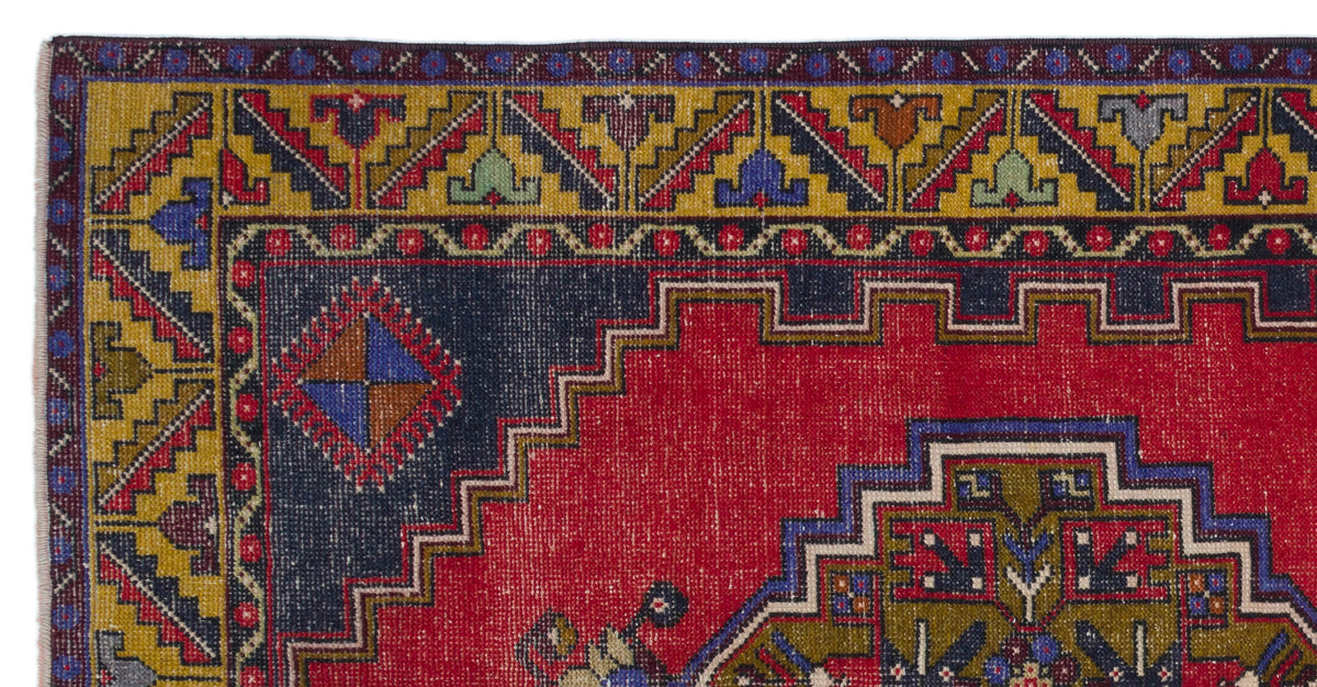 Natural Anatolium Turkish Vintage Rug 3&#39;8&#39;&#39; x 7&#39;3&#39;&#39; ft 113 x 222 cm