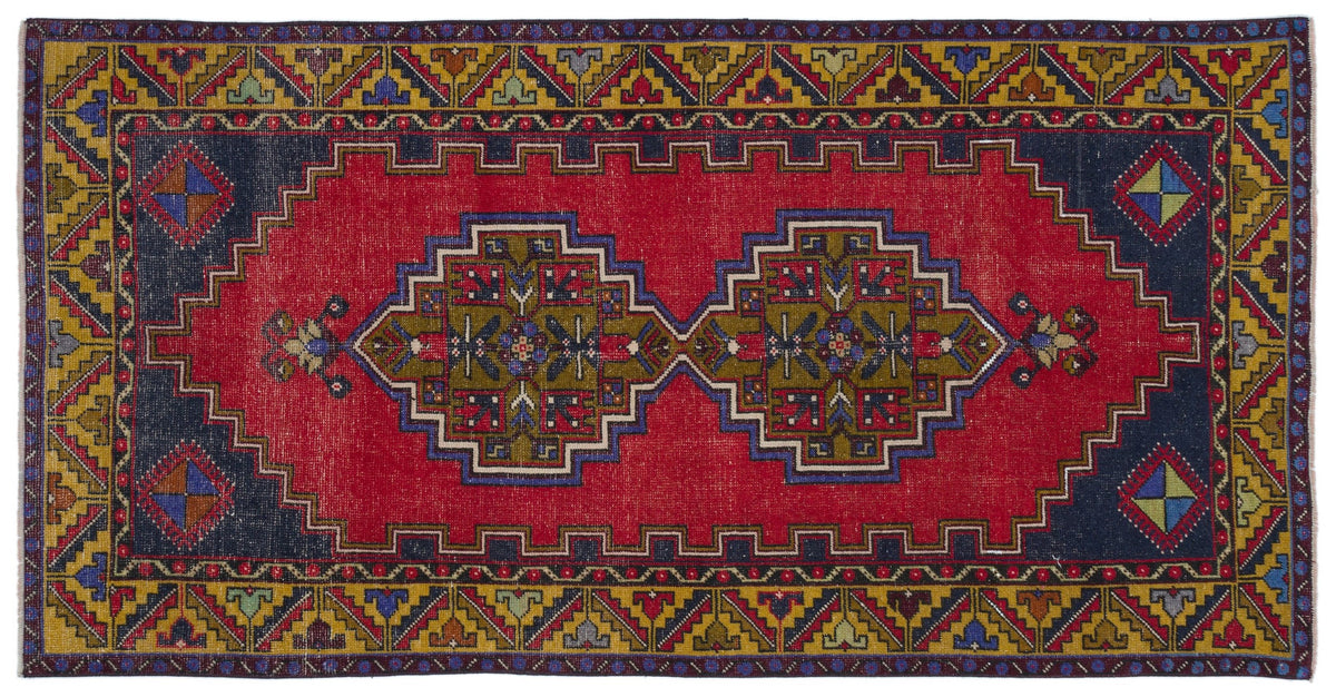 Natural Anatolium Turkish Vintage Rug 3&#39;8&#39;&#39; x 7&#39;3&#39;&#39; ft 113 x 222 cm