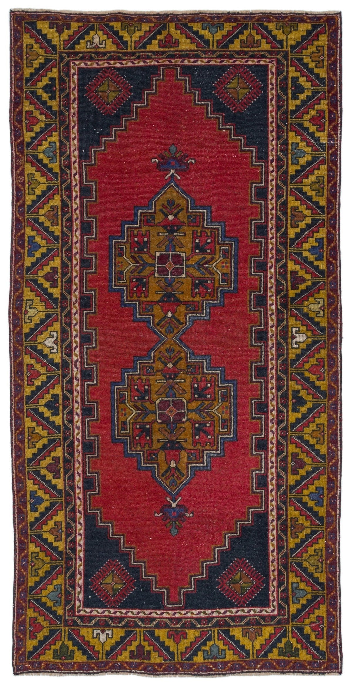 Natural Anatolium Turkish Vintage Rug 3&#39;10&#39;&#39; x 7&#39;9&#39;&#39; ft 117 x 236 cm