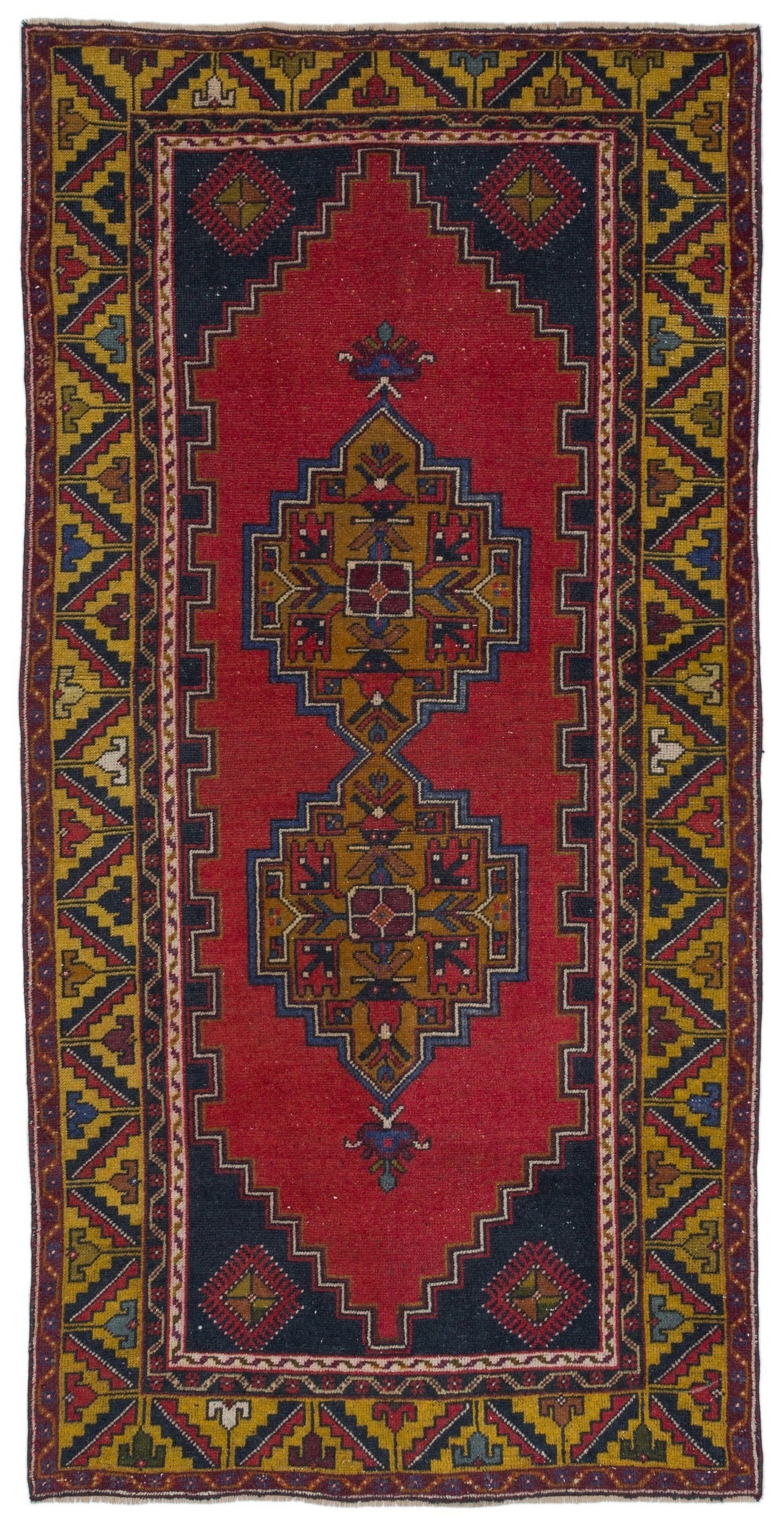 Natural Anatolium Turkish Vintage Rug 3'10'' x 7'9'' ft 117 x 236 cm