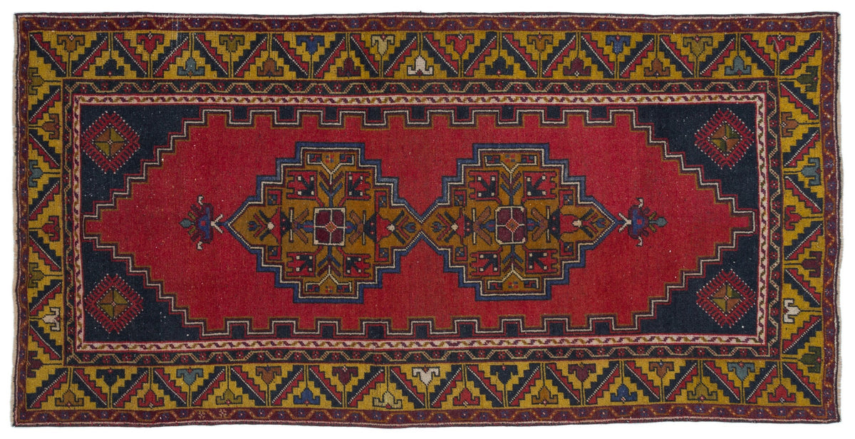 Natural Anatolium Turkish Vintage Rug 3&#39;10&#39;&#39; x 7&#39;9&#39;&#39; ft 117 x 236 cm