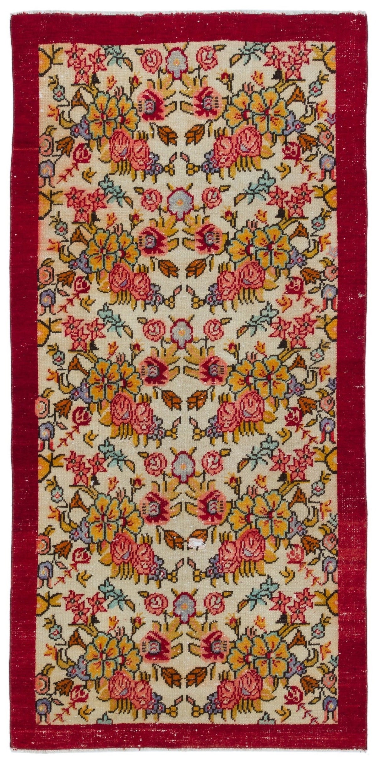 Natural Anatolium Turkish Vintage Runner 3&#39;3&#39;&#39; x 6&#39;6&#39;&#39; ft 98 x 198 cm