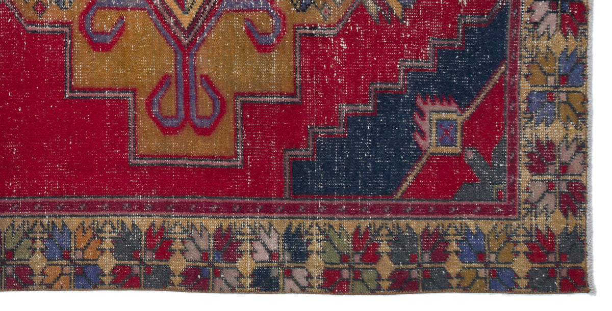 Natural Anatolium Turkish Vintage Rug 4&#39;1&#39;&#39; x 8&#39;2&#39;&#39; ft 125 x 250 cm