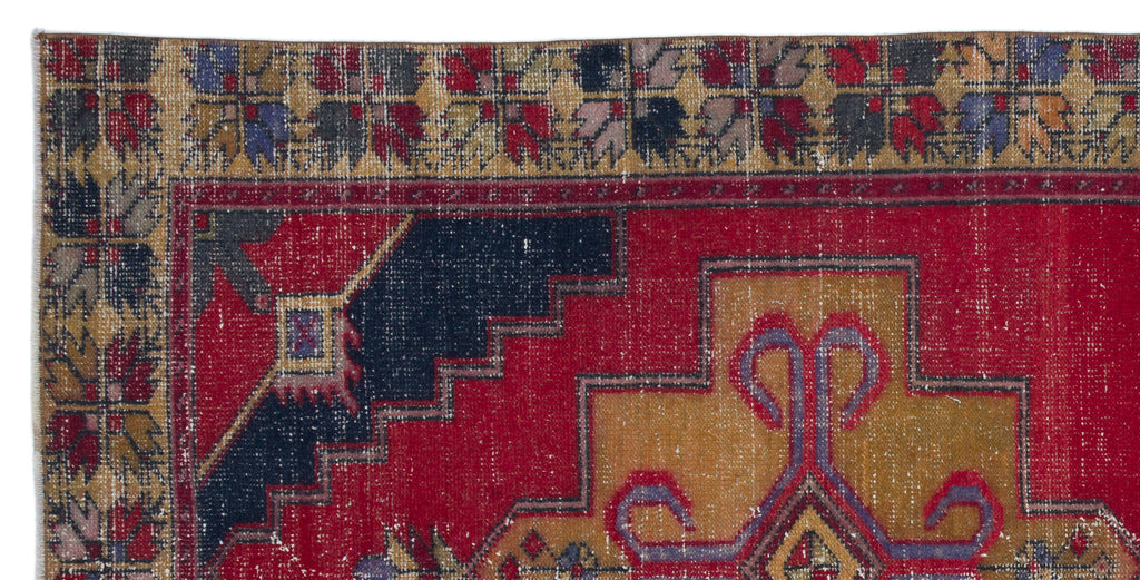 Natural Anatolium Turkish Vintage Rug 4'1'' x 8'2'' ft 125 x 250 cm