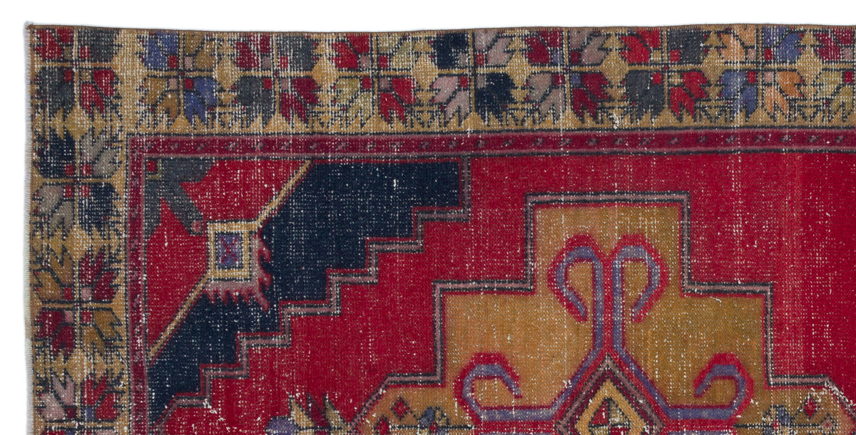 Natural Anatolium Turkish Vintage Rug 4&#39;1&#39;&#39; x 8&#39;2&#39;&#39; ft 125 x 250 cm