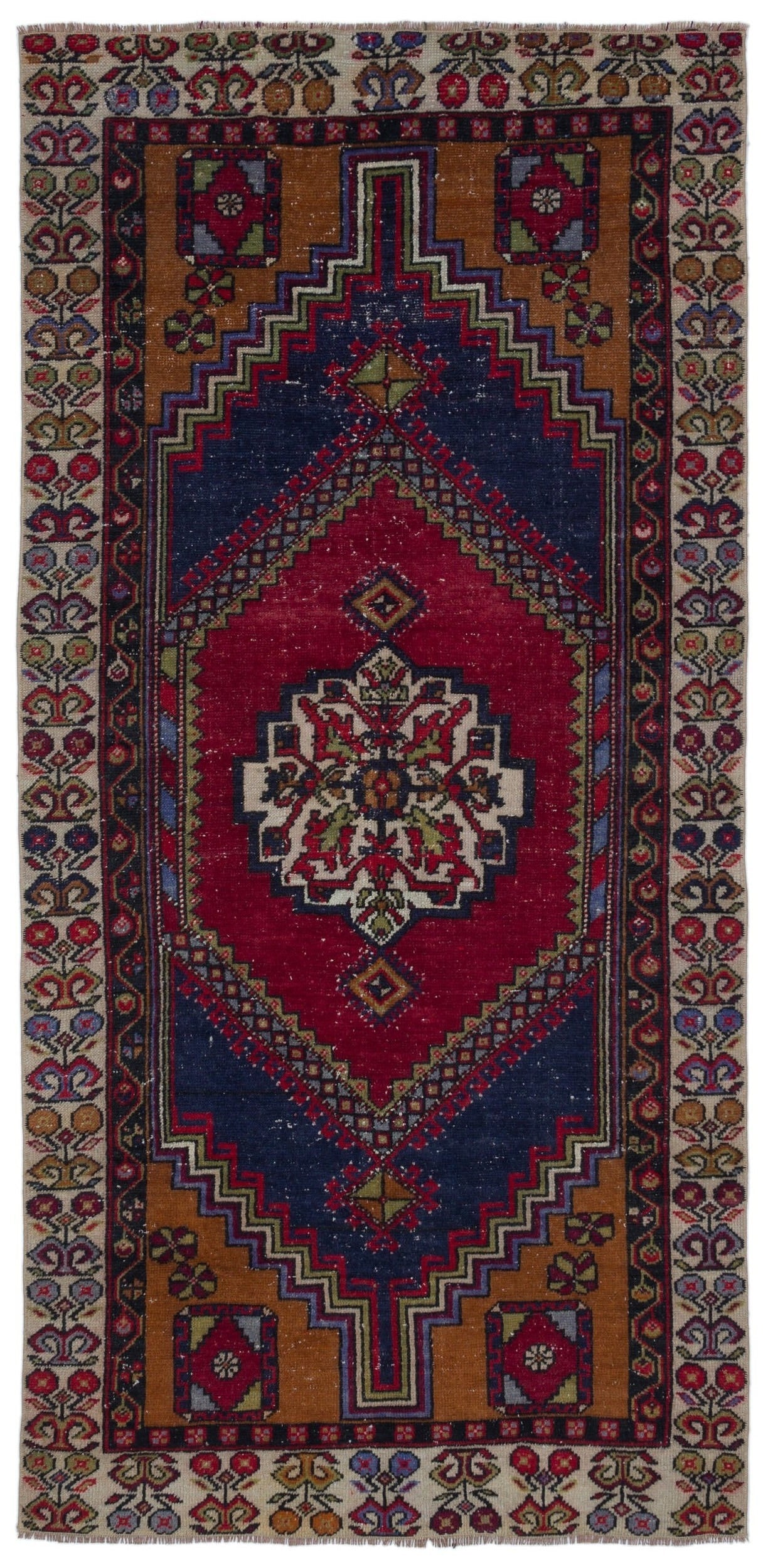 Natural Anatolium Turkish Vintage Runner 3'3'' x 6'8'' ft 100 x 202 cm