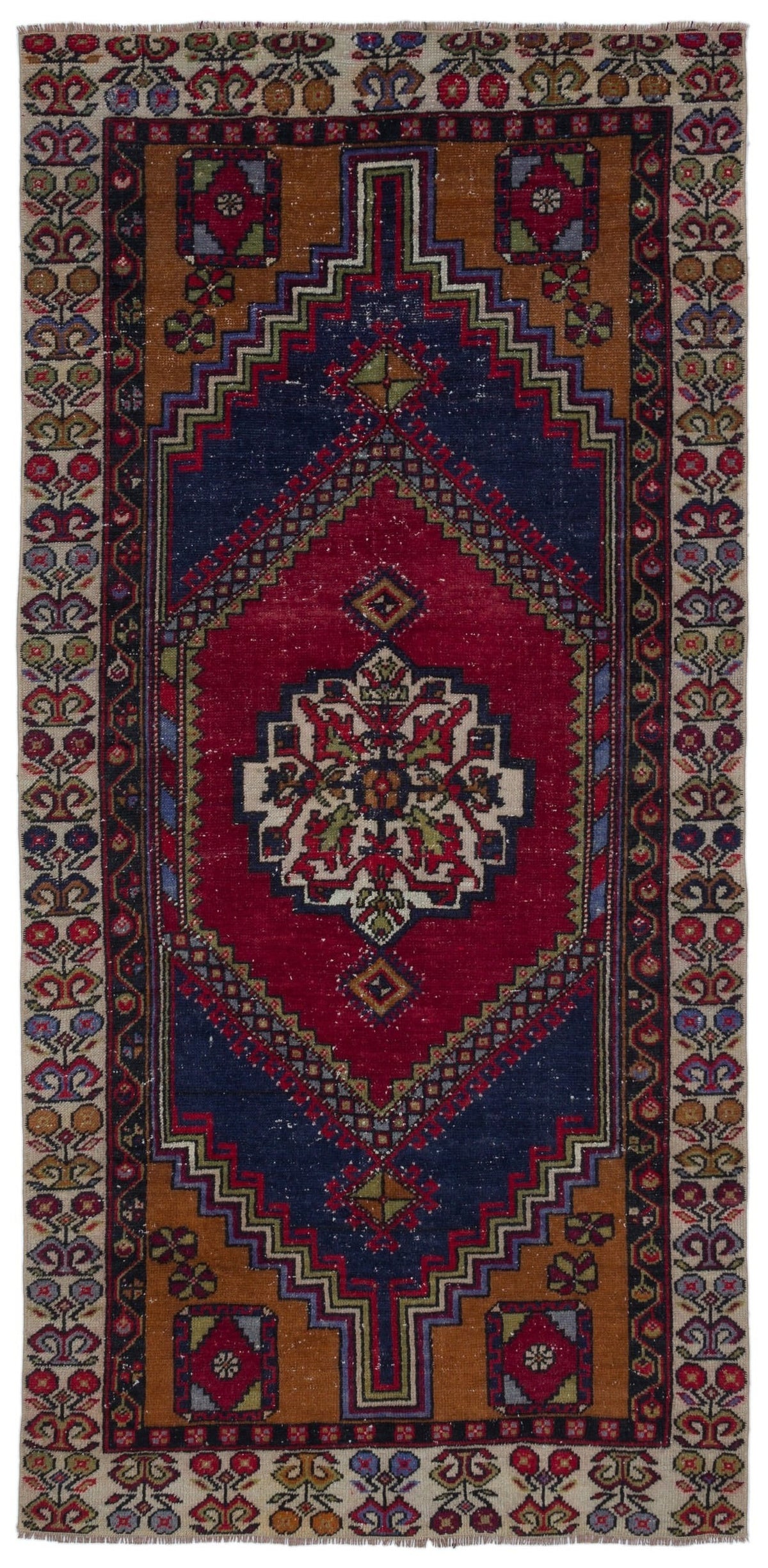 Natural Anatolium Turkish Vintage Runner 3&#39;3&#39;&#39; x 6&#39;8&#39;&#39; ft 100 x 202 cm