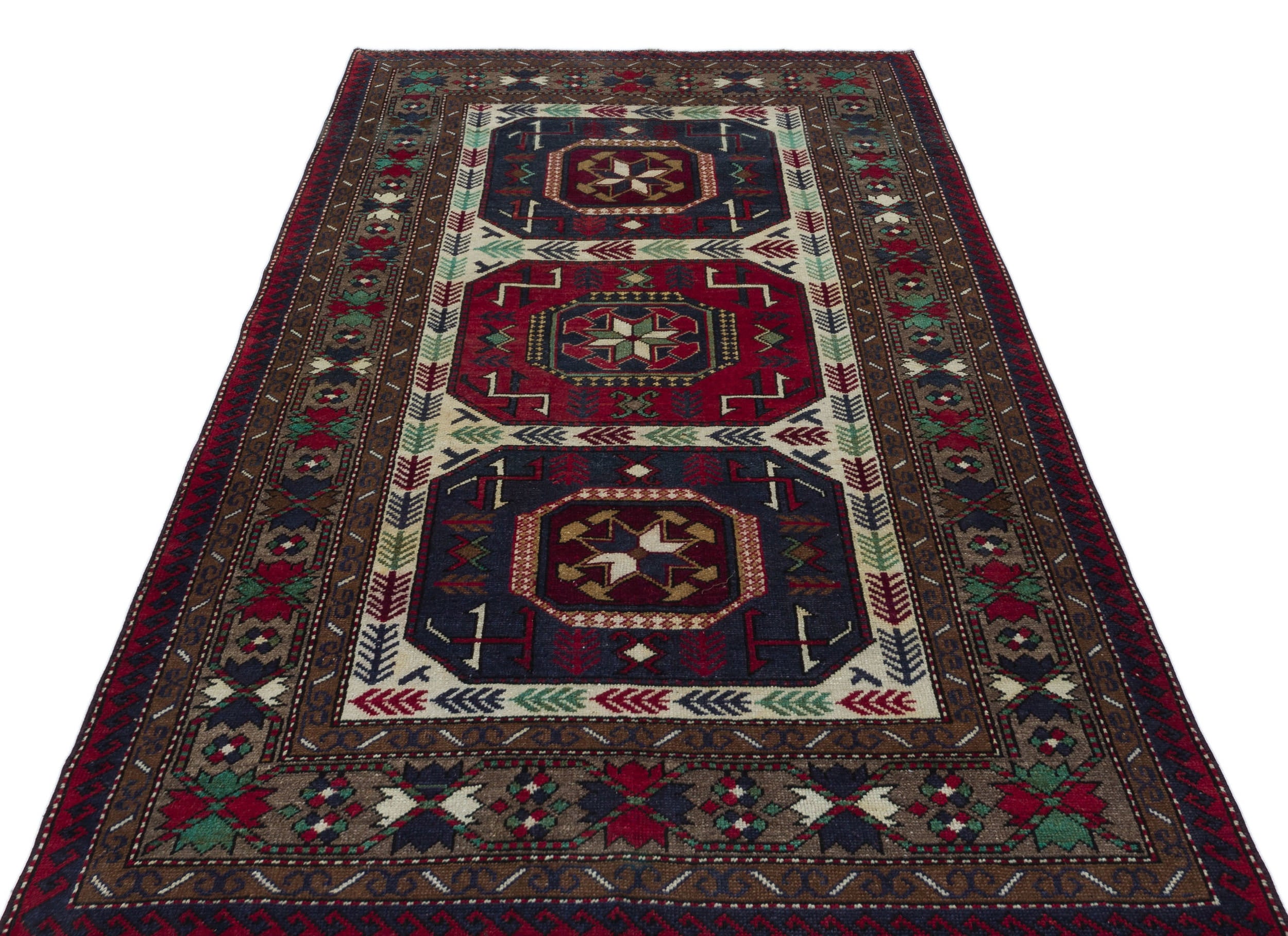Natural Anatolium Turkish Vintage Rug 4'6'' x 7'7'' ft 137 x 230 cm