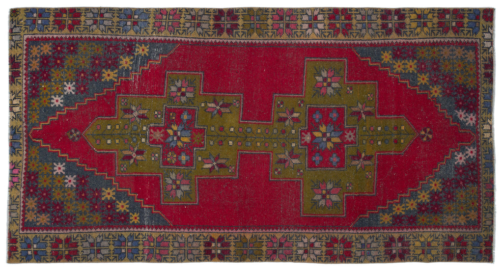 Natural Anatolium Turkish Vintage Rug 4'1'' x 7'10'' ft 124 x 238 cm