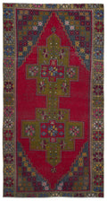 Natural Anatolium Turkish Vintage Rug 4'1'' x 7'10'' ft 124 x 238 cm
