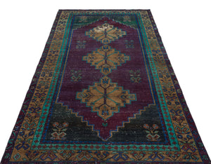 Natural Anatolium Turkish Vintage Rug 4'4'' x 8'2'' ft 133 x 248 cm