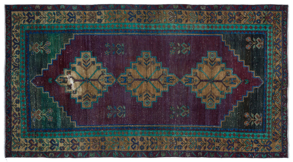 Natural Anatolium Turkish Vintage Rug 4'4'' x 8'2'' ft 133 x 248 cm