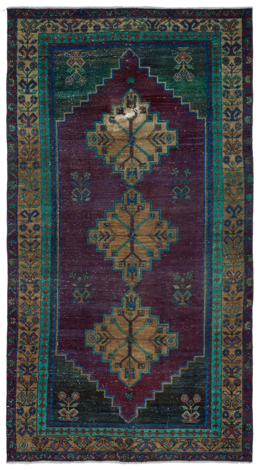 Natural Anatolium Turkish Vintage Rug 4'4'' x 8'2'' ft 133 x 248 cm