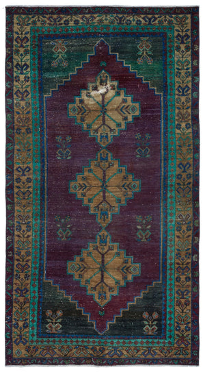 Natural Anatolium Turkish Vintage Rug 4'4'' x 8'2'' ft 133 x 248 cm