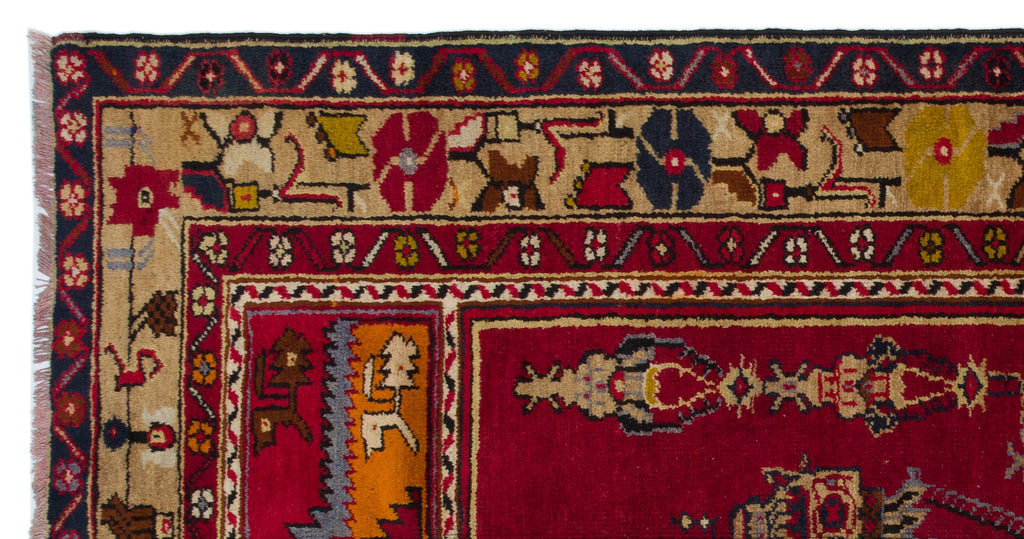 Natural Anatolium Turkish Vintage Rug 3'11'' x 7'8'' ft 120 x 234 cm