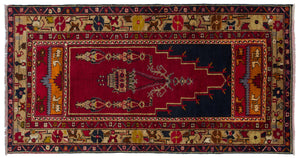 Natural Anatolium Turkish Vintage Rug 3'11'' x 7'8'' ft 120 x 234 cm