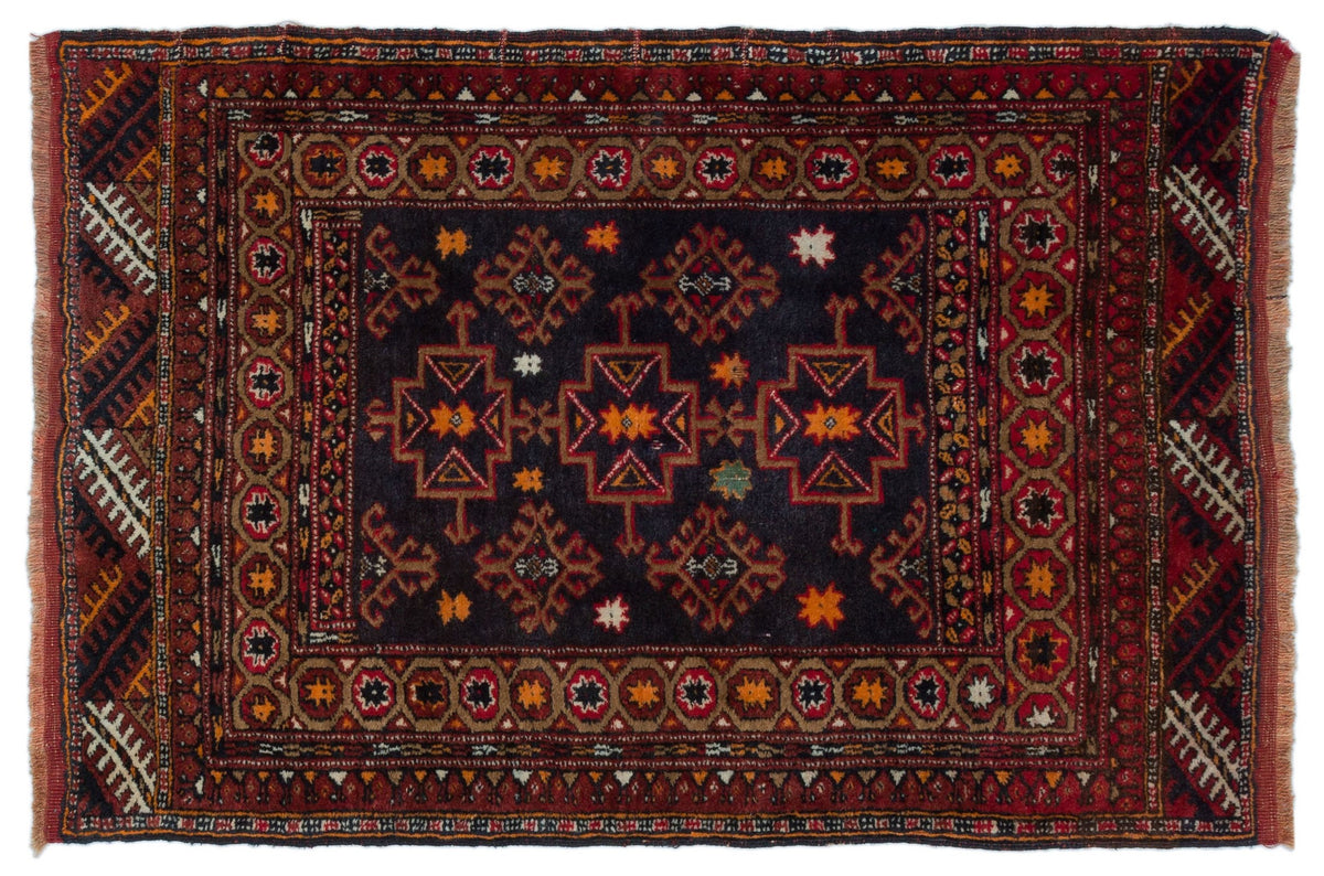 Natural Anatolium Turkish Vintage Rug 2&#39;9&#39;&#39; x 4&#39;2&#39;&#39; ft 83 x 126 cm