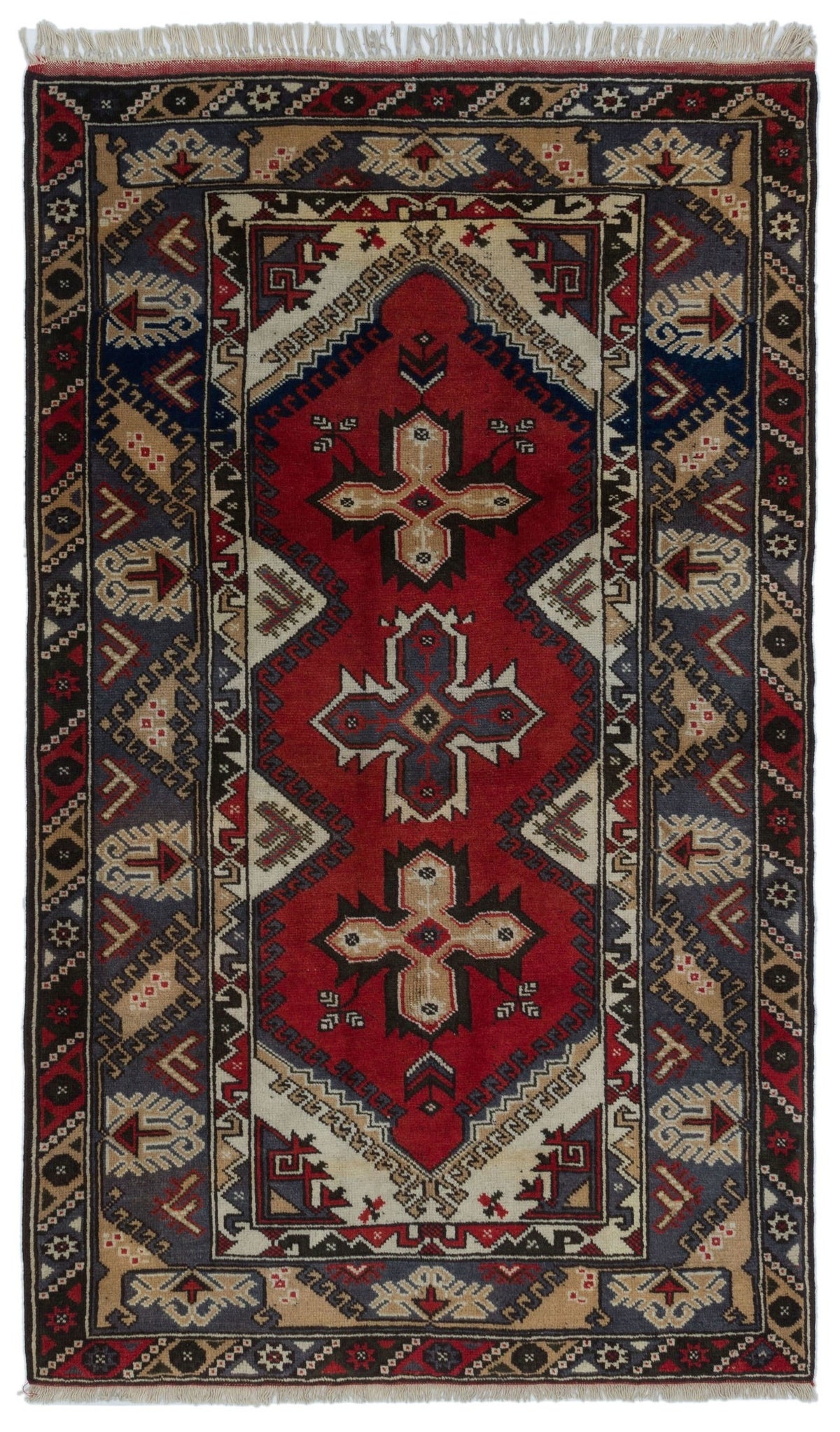 Natural Anatolium Turkish Vintage Rug 3&#39;11&#39;&#39; x 6&#39;7&#39;&#39; ft 120 x 200 cm