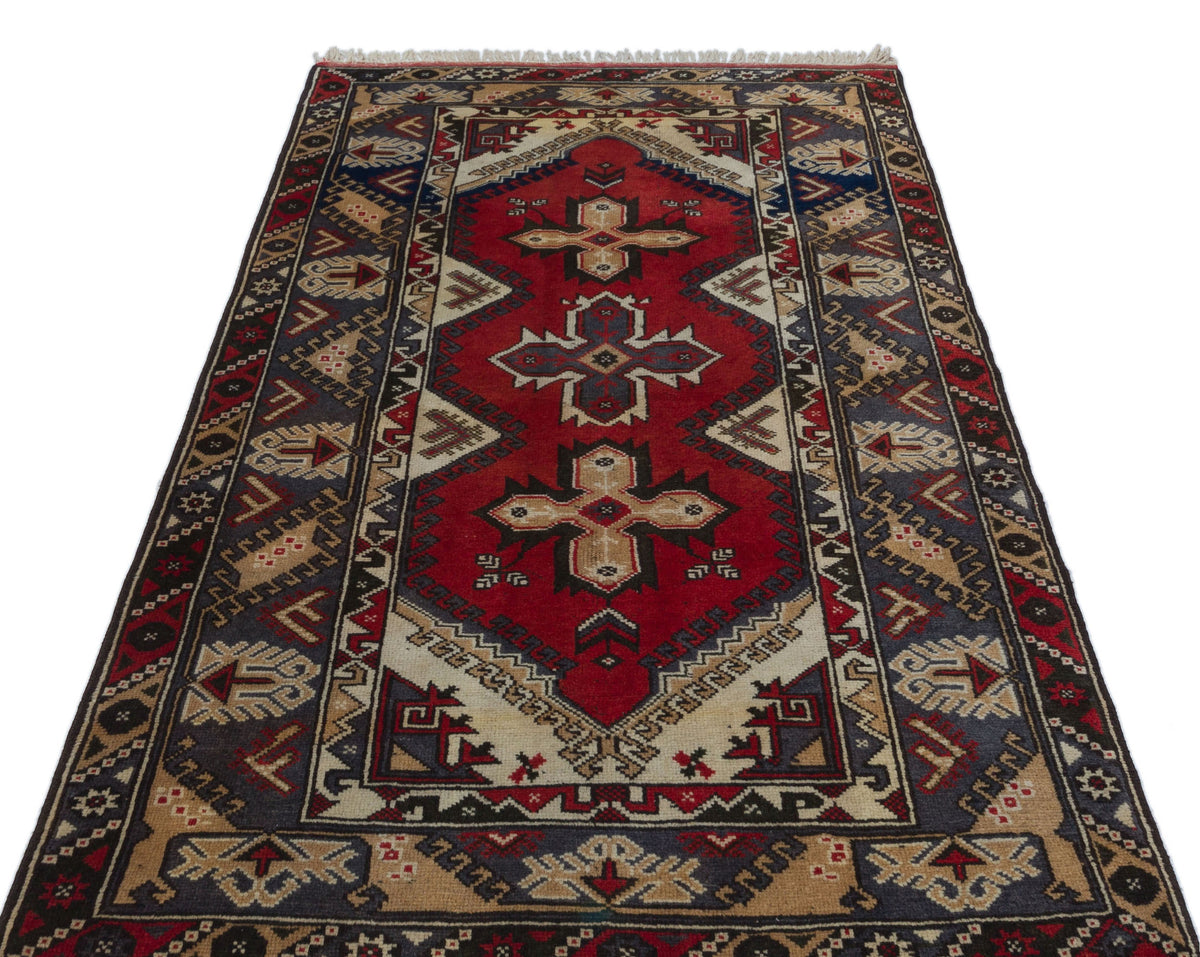 Natural Anatolium Turkish Vintage Rug 3&#39;11&#39;&#39; x 6&#39;7&#39;&#39; ft 120 x 200 cm