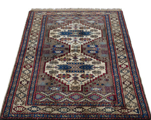 Natural Anatolium Turkish Vintage Rug 3'4'' x 4'9'' ft 102 x 145 cm