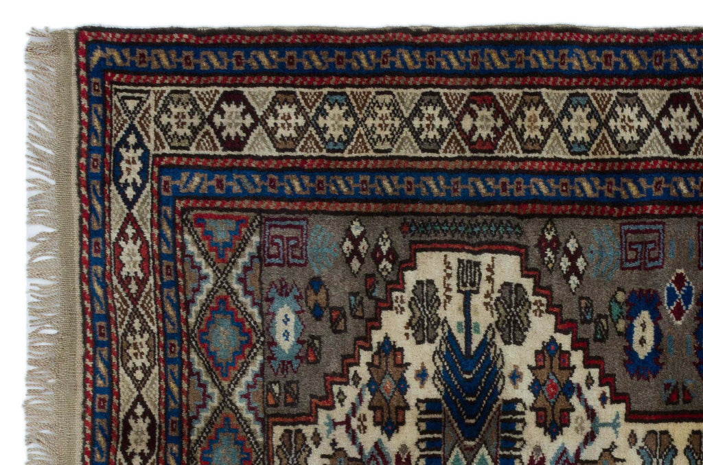 Natural Anatolium Turkish Vintage Rug 3'4'' x 4'9'' ft 102 x 145 cm