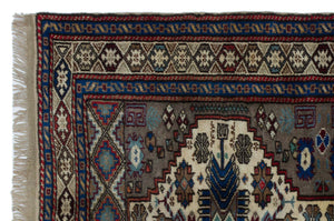 Natural Anatolium Turkish Vintage Rug 3'4'' x 4'9'' ft 102 x 145 cm