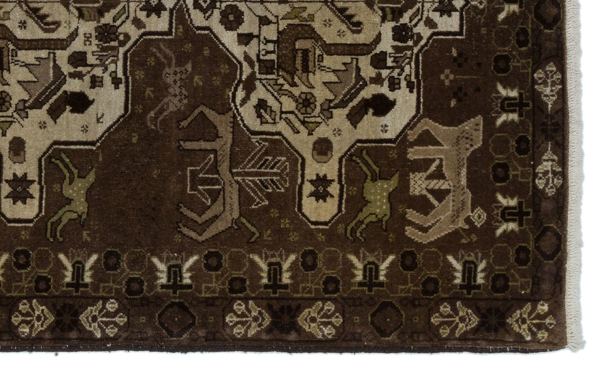 Natural Anatolium Turkish Vintage Rug 3&#39;11&#39;&#39; x 6&#39;5&#39;&#39; ft 119 x 195 cm