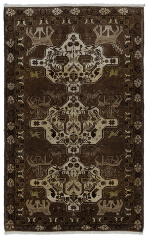 Natural Anatolium Turkish Vintage Rug 3'11'' x 6'5'' ft 119 x 195 cm