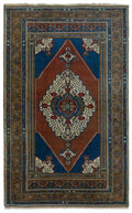 Natural Anatolium Turkish Vintage Rug 4'3'' x 6'11'' ft 130 x 212 cm