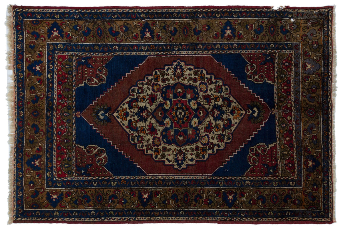 Natural Anatolium Turkish Vintage Rug 5&#39;0&#39;&#39; x 7&#39;4&#39;&#39; ft 153 x 224 cm