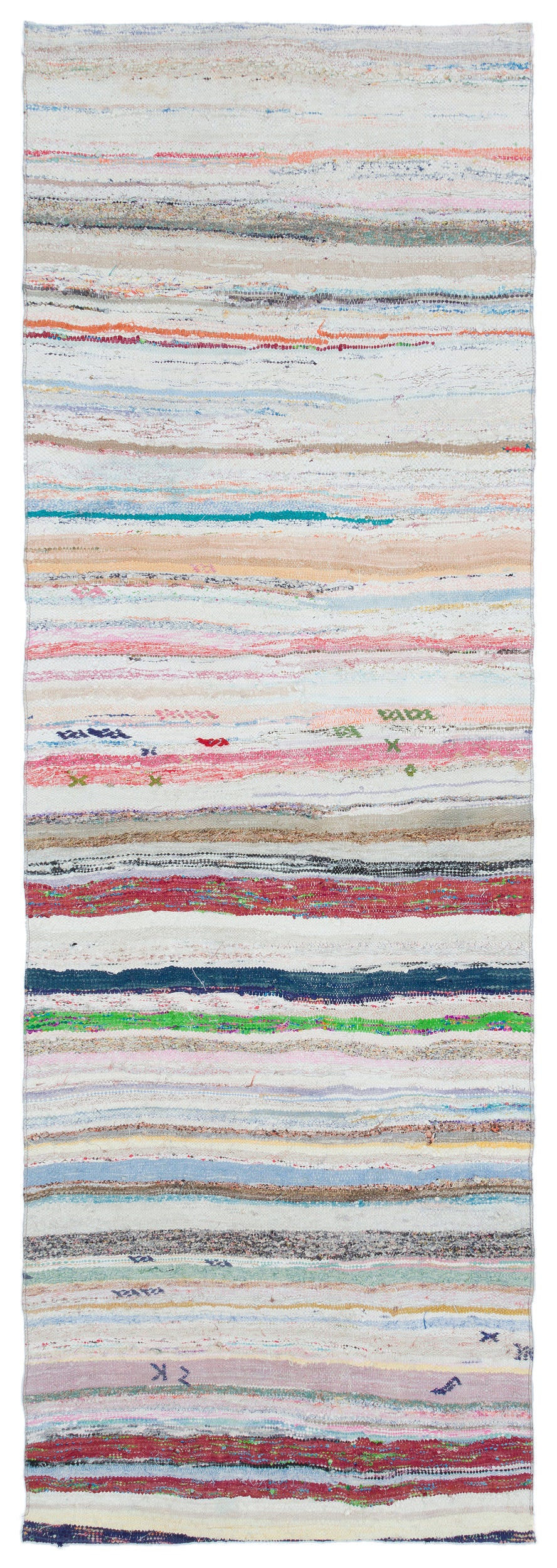 Chaput Over Dyed Kilim Rug 3'4'' x 9'9'' ft 102 x 296 cm