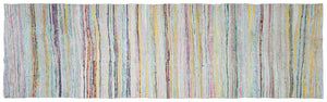 Chaput Over Dyed Kilim Rug 3'7'' x 12'4'' ft 109 x 376 cm