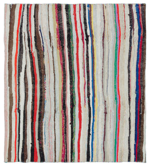 Chaput Over Dyed Kilim Rug 4'9'' x 4'1'' ft 146 x 125 cm