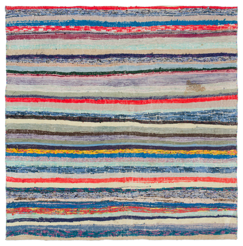Chaput Over Dyed Kilim Rug 4'8'' x 4'11'' ft 142 x 150 cm