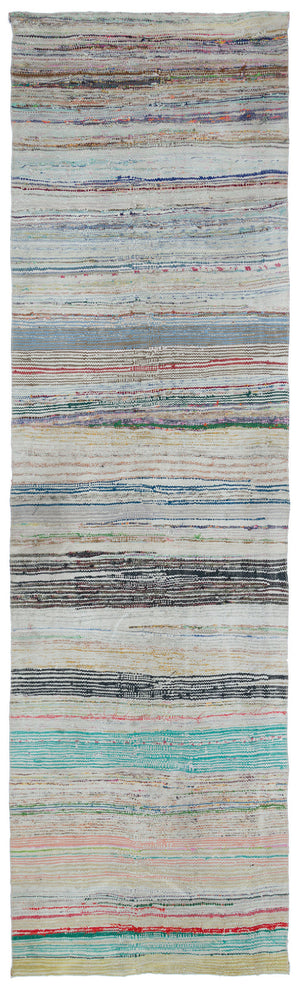 Chaput Over Dyed Kilim Rug 3'4'' x 11'7'' ft 101 x 353 cm