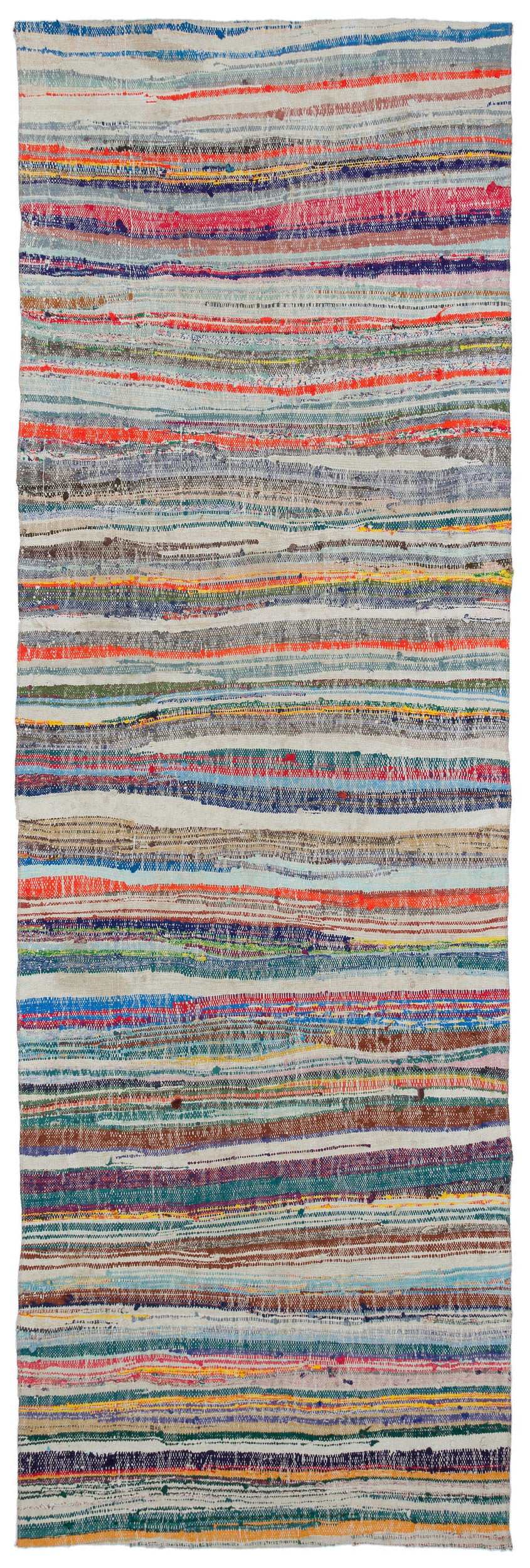 Chaput Over Dyed Kilim Rug 3'7'' x 10'11'' ft 108 x 333 cm